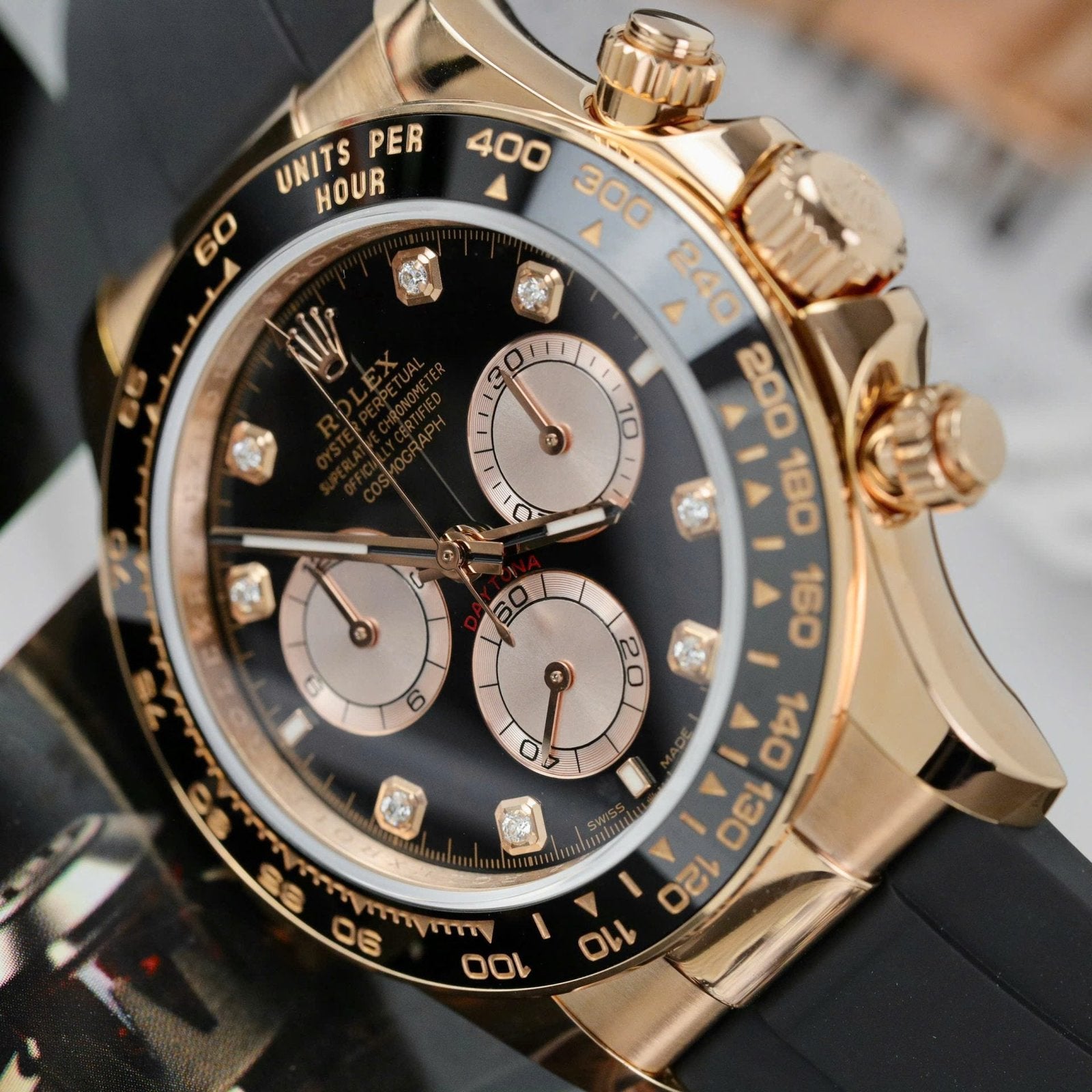 Rolex Daytona 126515 Dial Black Watch Gold Wrapped 40mm