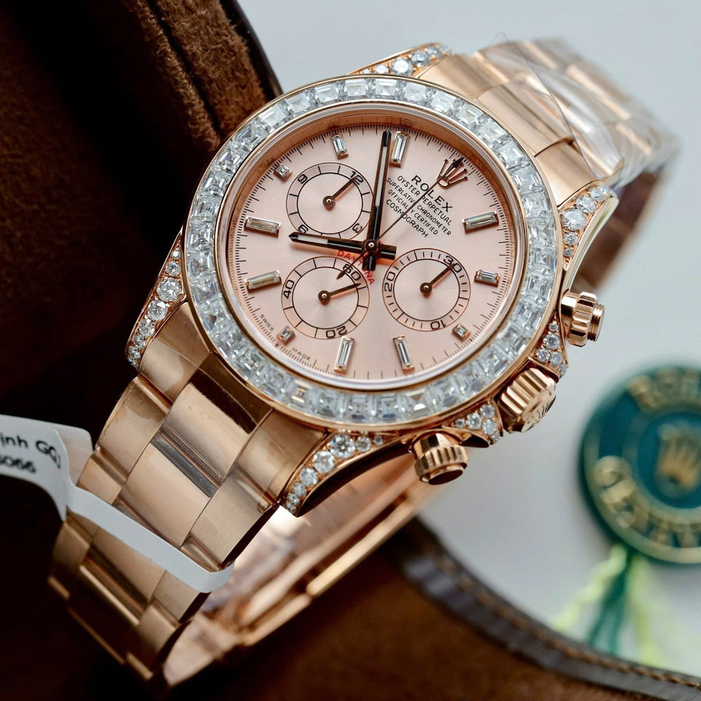 Rolex Daytona 126595TBR Watch Gold Wrapped And Moissanite Diamonds 40mm