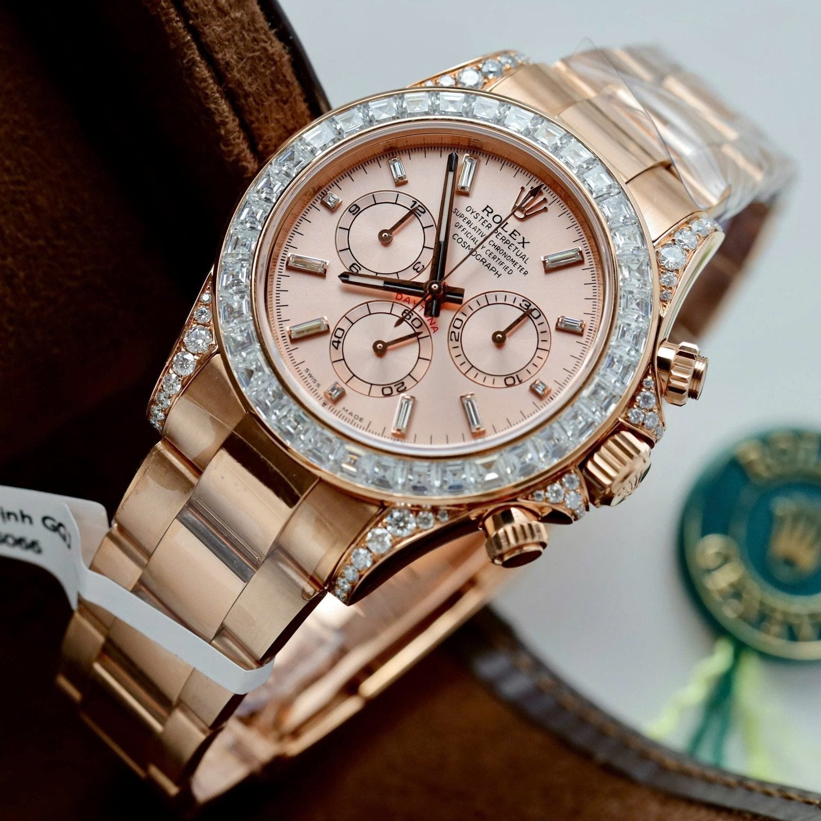 Rolex Daytona 126595TBR Watch Gold Wrapped And Moissanite Diamonds 40mm