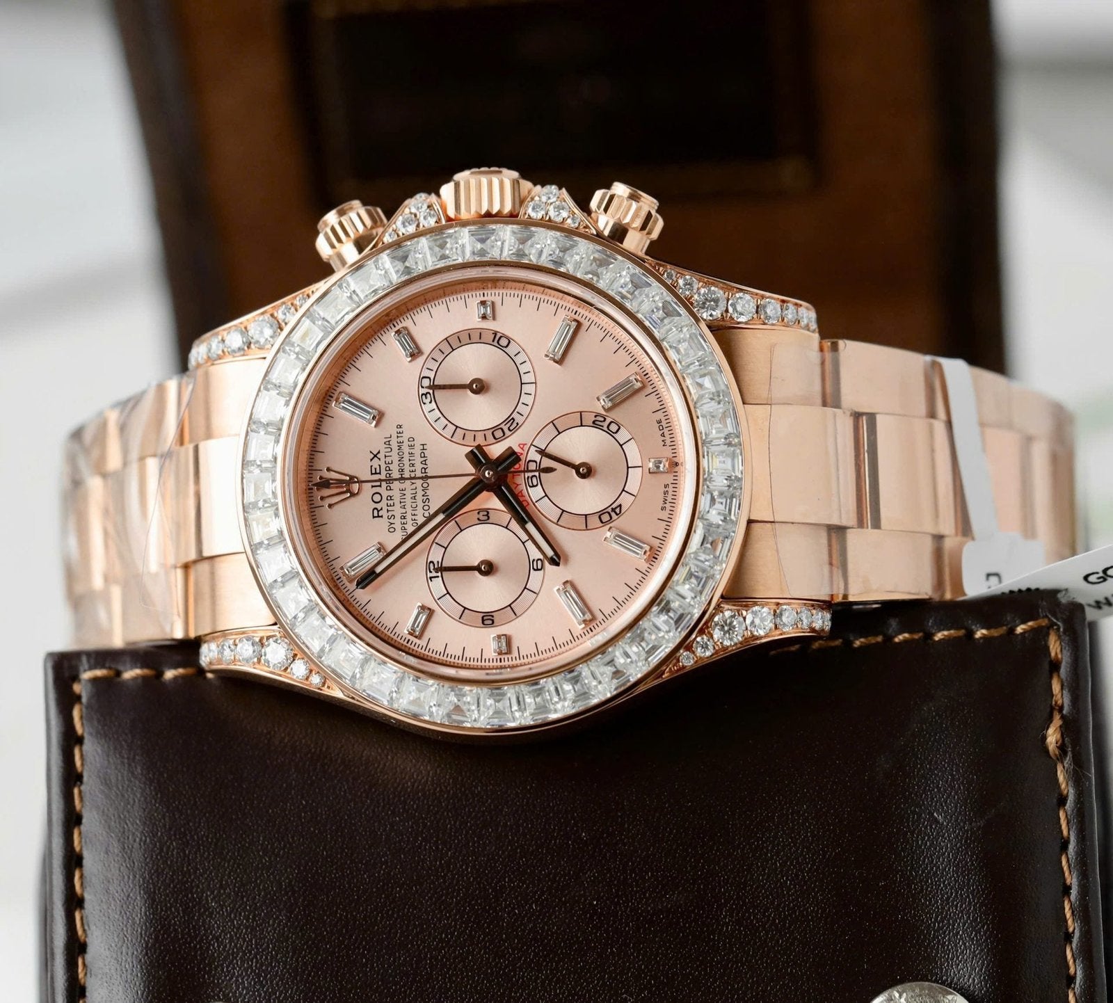 Rolex Daytona 126595TBR Watch Gold Wrapped And Moissanite Diamonds 40mm