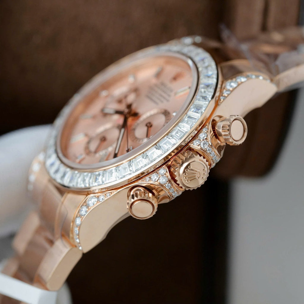 Rolex Daytona 126595TBR Watch Gold Wrapped And Moissanite Diamonds 40mm