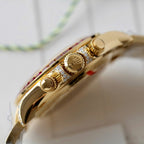 Rolex Daytona 126598TRU Watch Gold Wrapped + Ruby + Diamonds Moissanite 40mm
