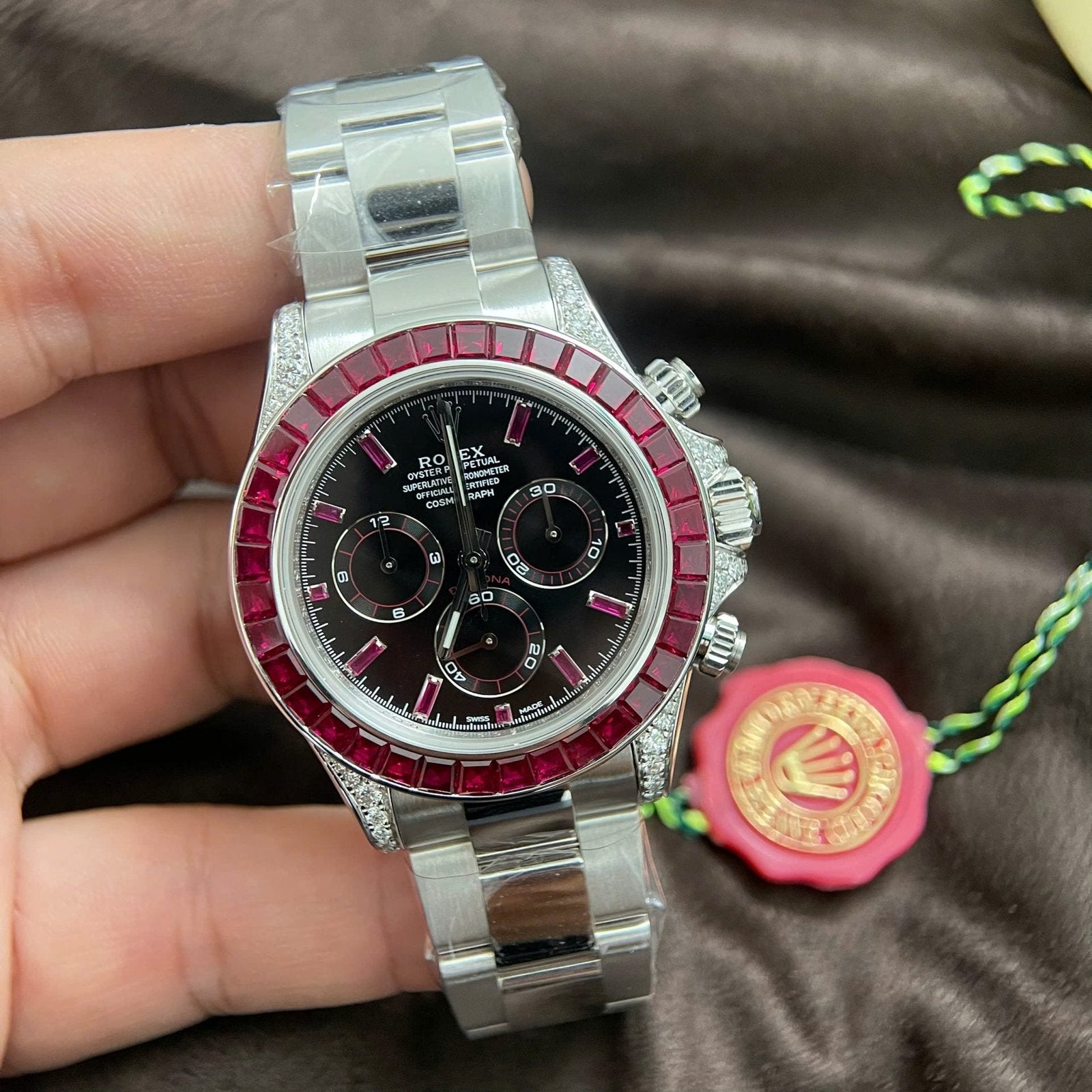 Rolex Daytona 126599TRU Watch 18K Solid Gold + Natural Ruby + Natural Diamonds 40mm