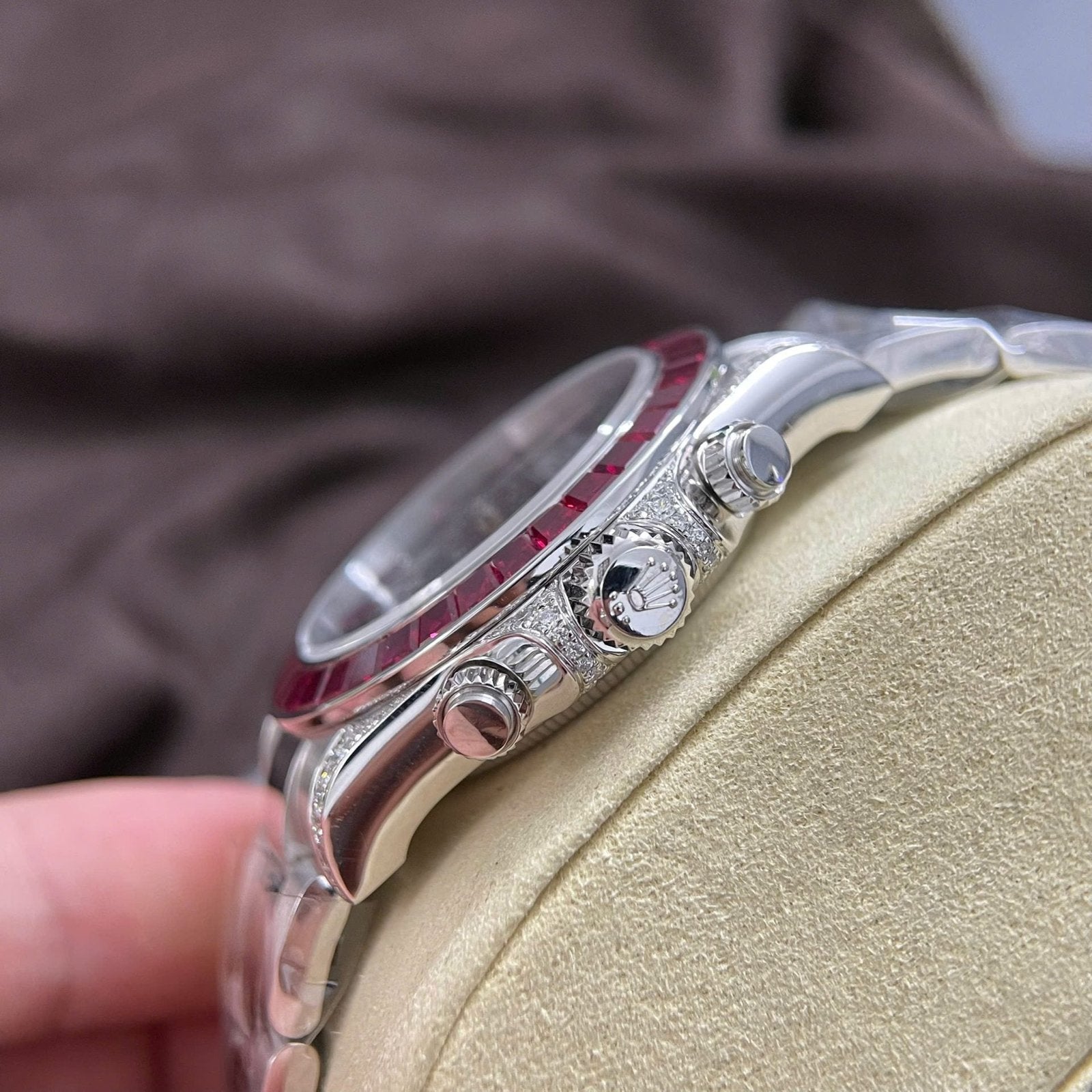 Rolex Daytona 126599TRU Watch 18K Solid Gold + Natural Ruby + Natural Diamonds 40mm
