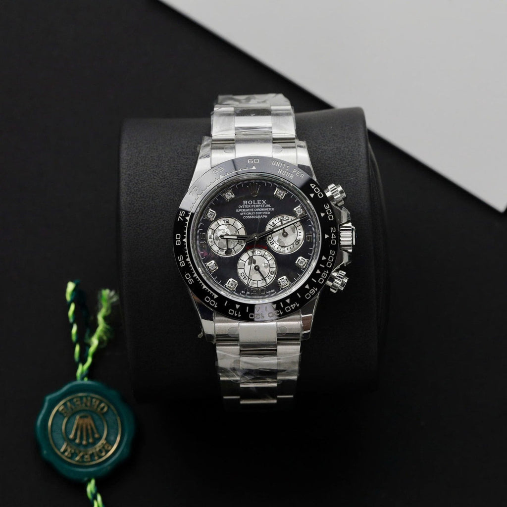 Rolex Daytona Watch Dial Mother Of Pearl Moissanite Diamonds 40mm
