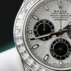 Rolex Daytona Watch Dial Meteorite Diamonds Moissanite Baguette 40mm