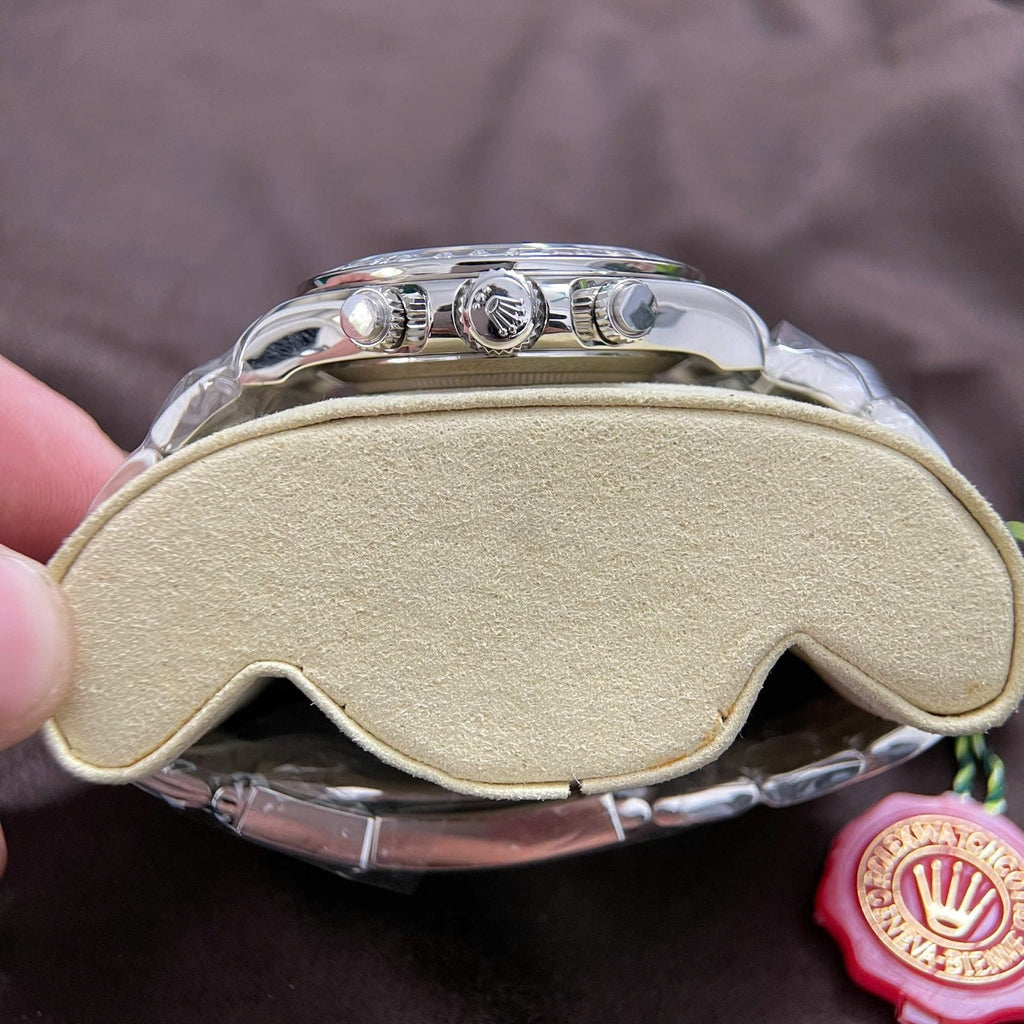Rolex Daytona Watch 18K Solid White Gold Baguette Diamonds 40mm