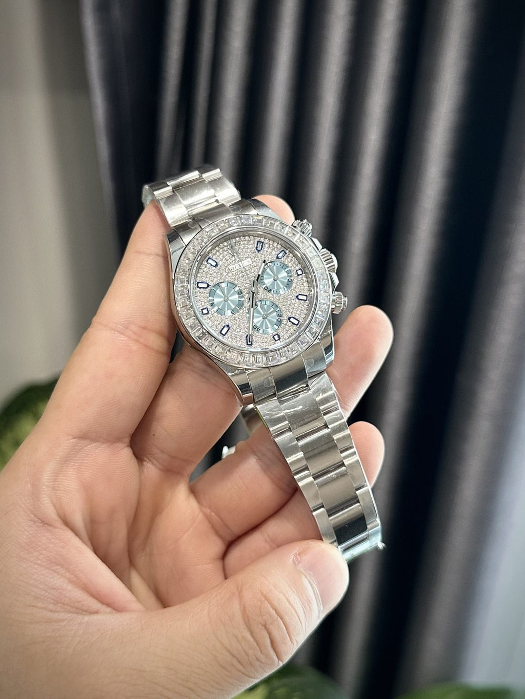 Rolex Watch Daytona Diamonds Moissanite 40mm