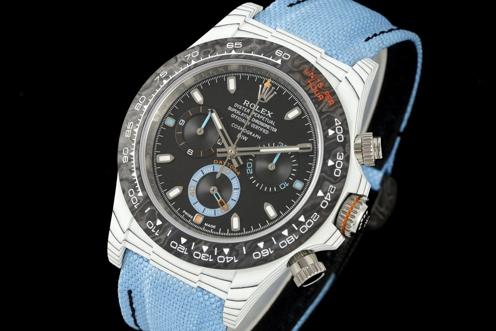 Rolex Daytona Diw Carbo Quartz Bachi Watch 40mm