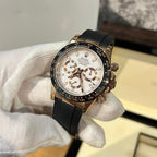 Rolex Daytona Watch White Dial Rubber Strap 40mm