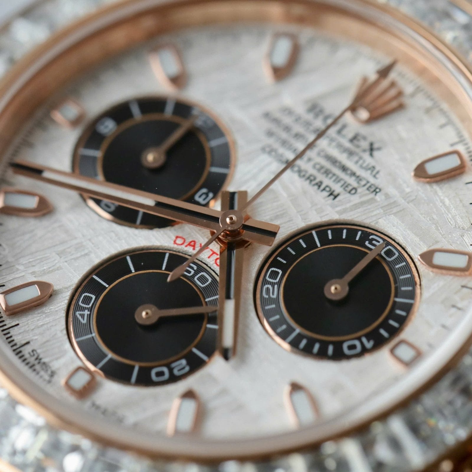 Rolex Daytona Watch 18K Gold Wrapped + Diamonds Moissanite Baguette 40mm