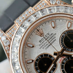 Rolex Daytona Watch 18K Gold Wrapped + Diamonds Moissanite Baguette 40mm