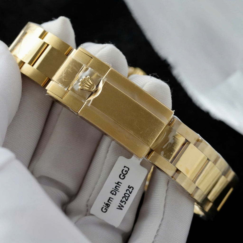 Rolex Daytona Meteorite Dial Watch Gold Wrapped + Moisanite Baguette 40mm