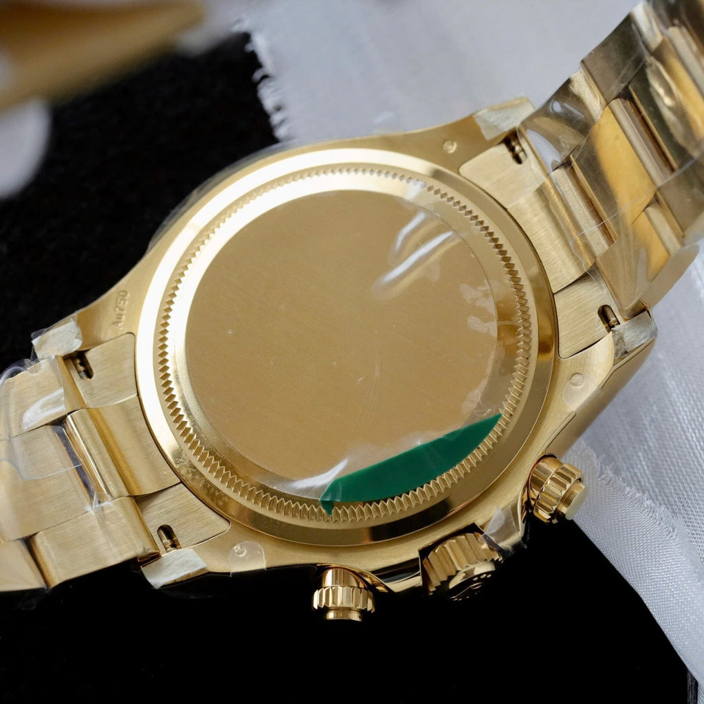Rolex Daytona Meteorite Dial Watch Gold Wrapped + Moisanite Baguette 40mm