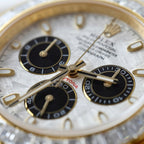 Rolex Daytona Meteorite Dial Watch Gold Wrapped + Moisanite Baguette 40mm