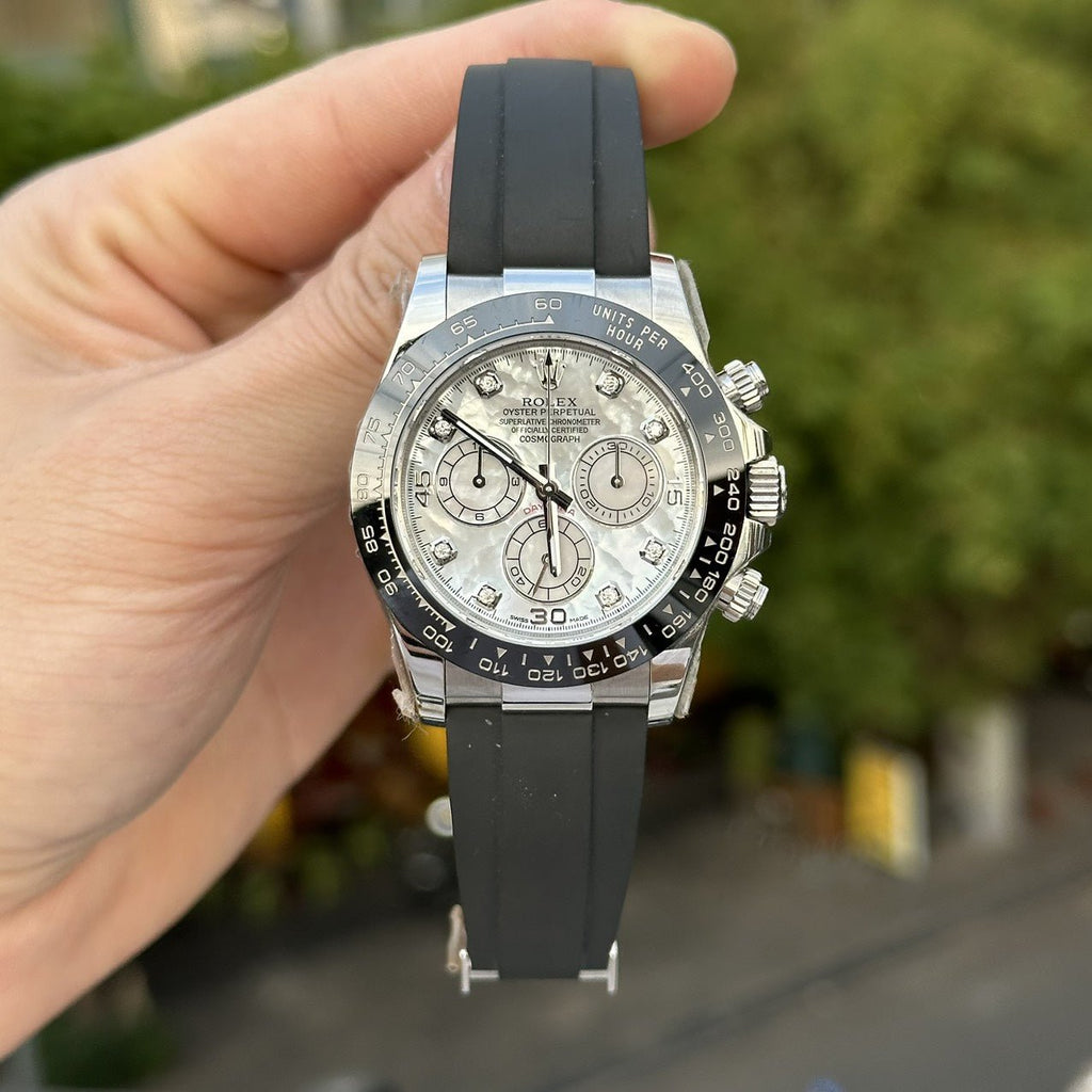 Rolex Watch Daytona Mother Of Pearl &amp; Moissanite Diamonds Dial 40mm
