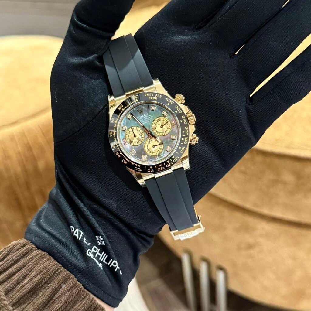 Rolex Daytona Watch Purple Mother of Pearl Dial Moissanite 40mm
