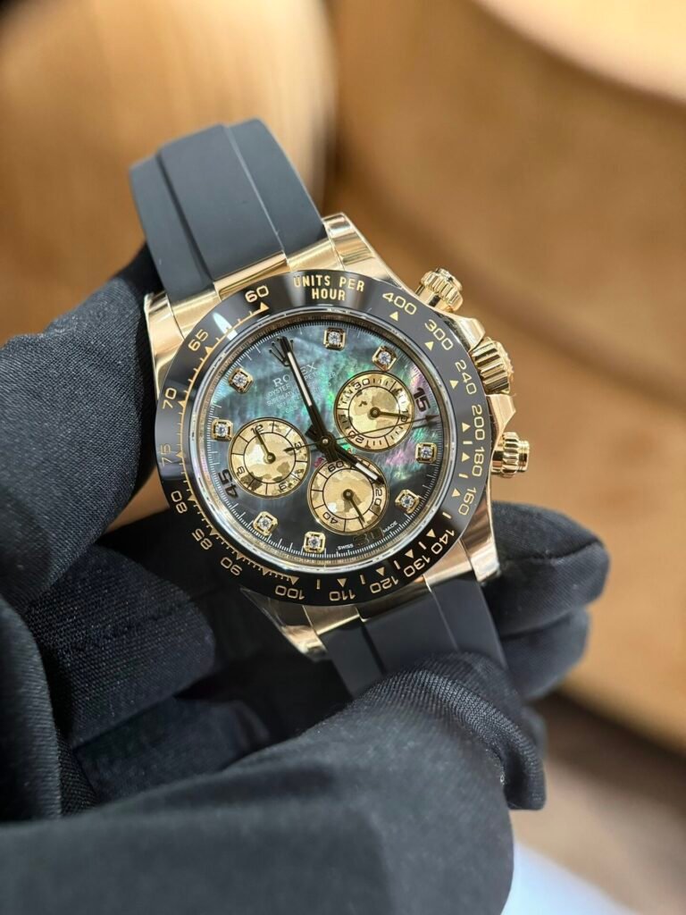 Rolex Daytona Watch Purple Mother of Pearl Dial Moissanite 40mm