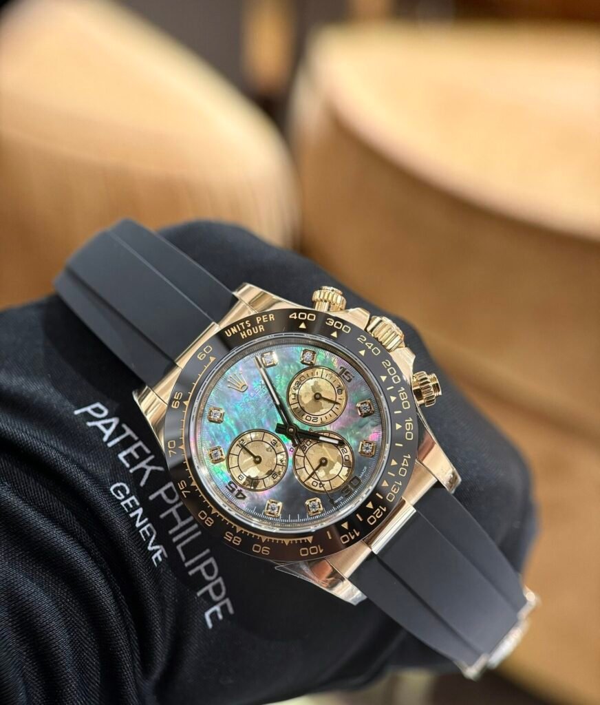 Rolex Daytona Watch Purple Mother of Pearl Dial Moissanite 40mm