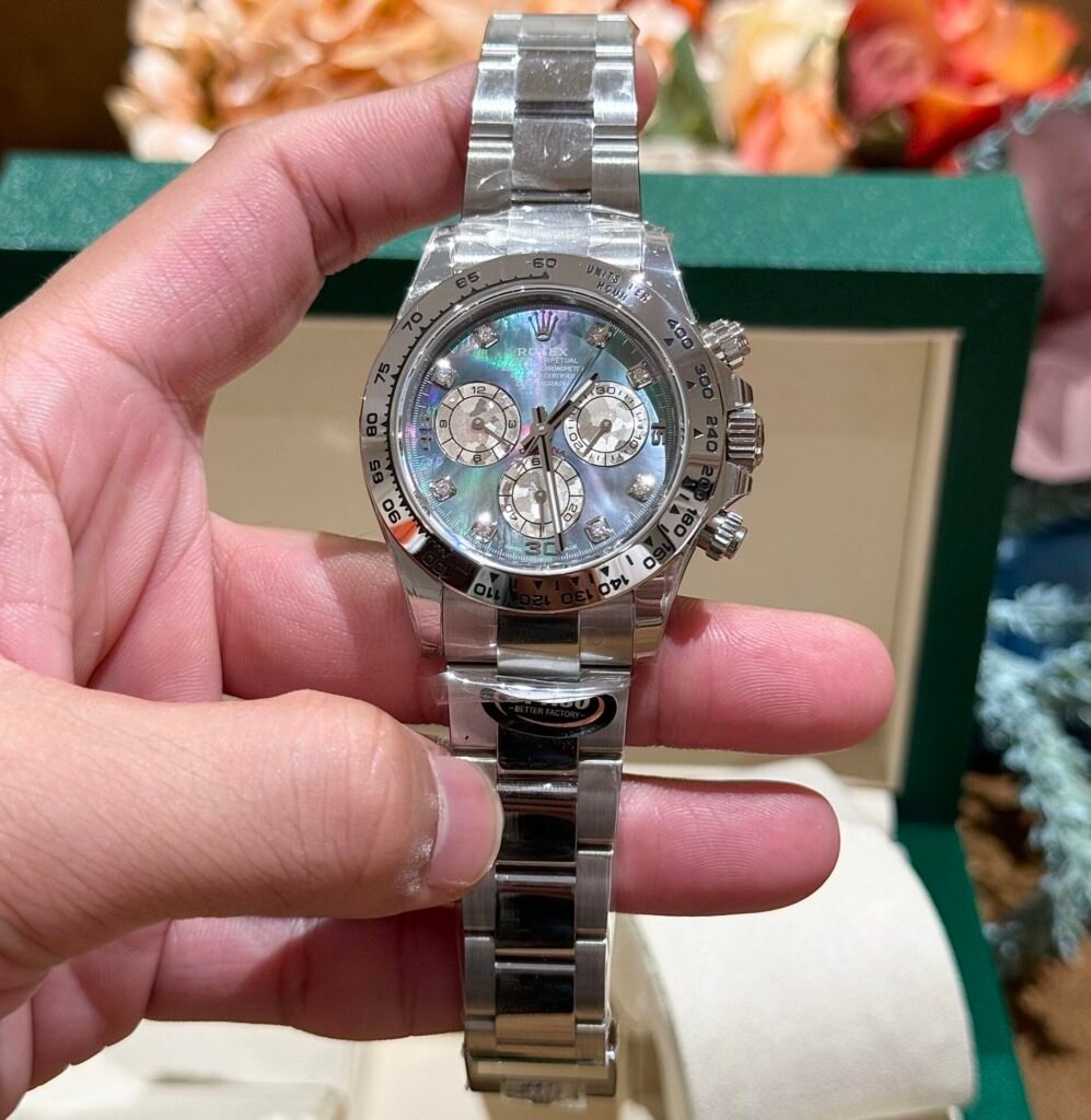 Rolex Daytona Mother Of Pearl And Moissanite Diamonds Dial Watch 40mm
