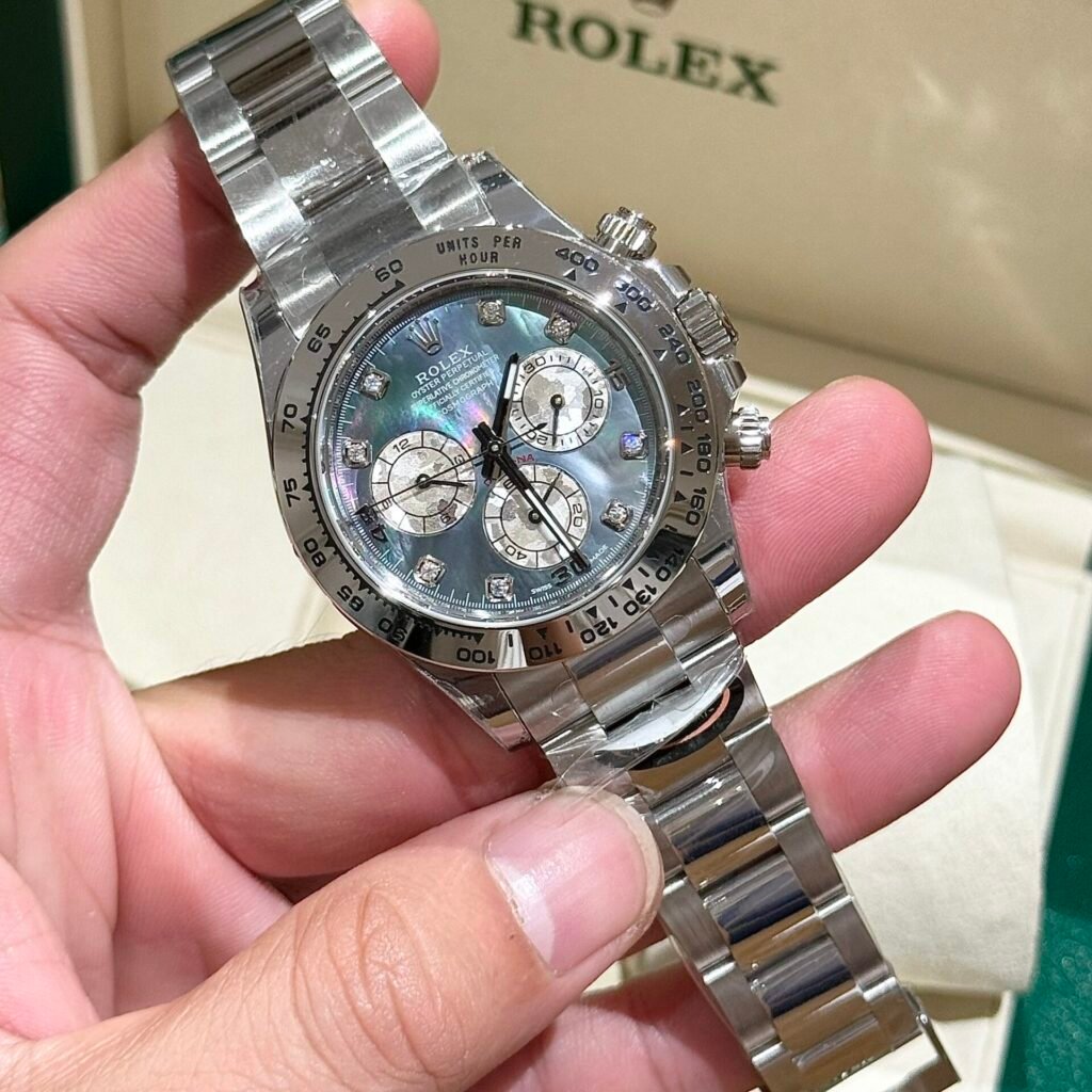 Rolex Daytona Mother Of Pearl And Moissanite Diamonds Dial Watch 40mm