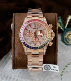 Rolex Daytona Rainbow 116595 Watch Gold Wrapped + Moissanite Diamonds 40mm