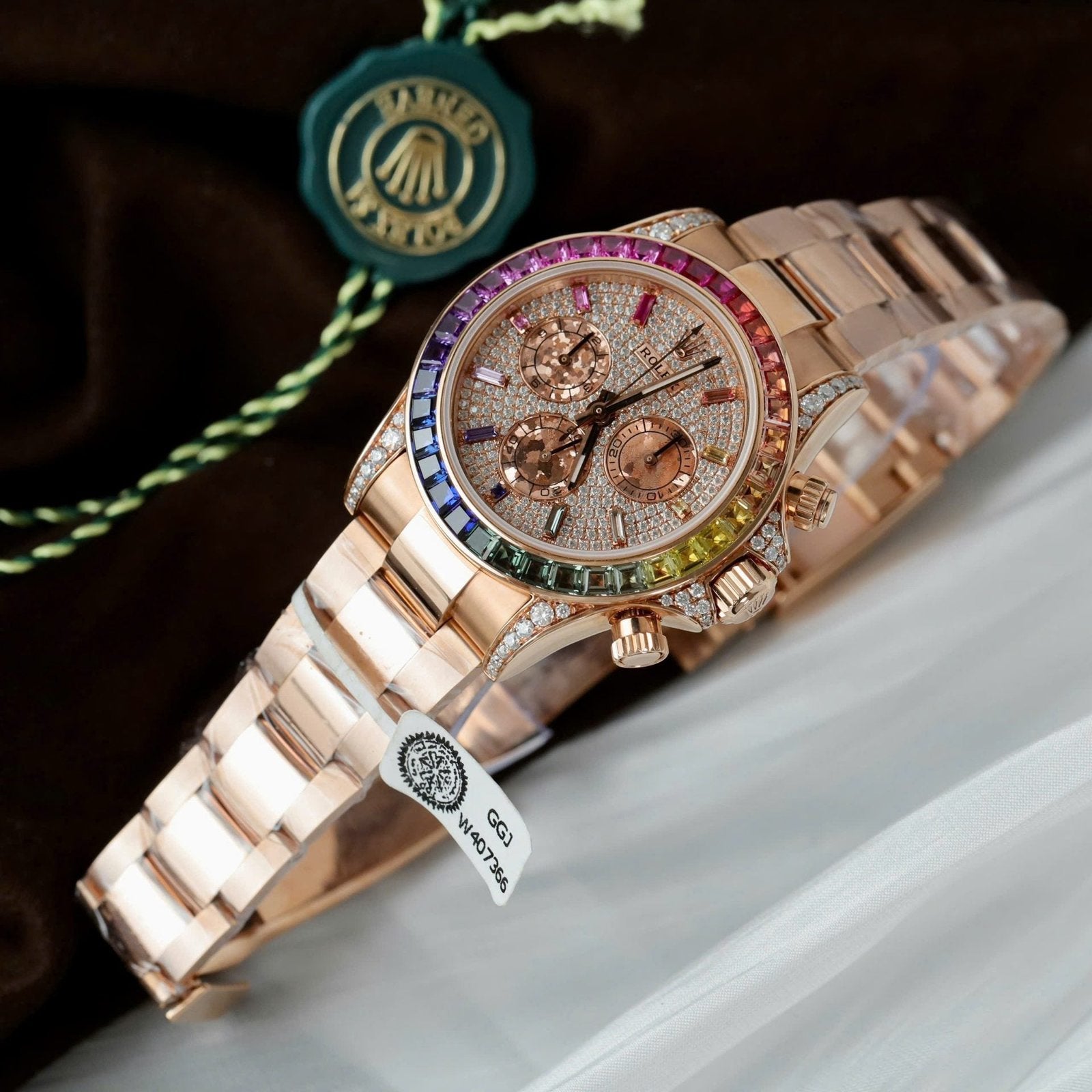 Rolex Daytona Rainbow 116595 Watch Gold Wrapped + Moissanite Diamonds 40mm