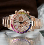 Rolex Daytona Rainbow 116595 Watch Gold Wrapped + Moissanite Diamonds 40mm