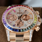 Rolex Daytona Rainbow 116595 Watch Gold Wrapped + Moissanite Diamonds 40mm