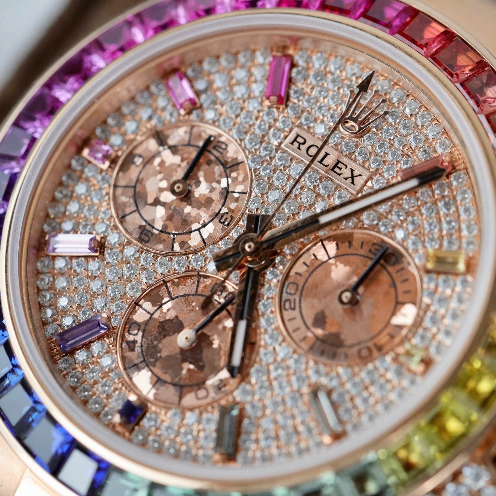 Rolex Daytona Rainbow 116595 Watch Gold Wrapped + Moissanite Diamonds 40mm