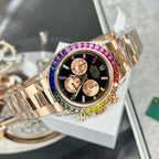 Rolex Daytona Rainbow 116595RBOW Watch Gold Wrapped Moissanite Diamond 40mm