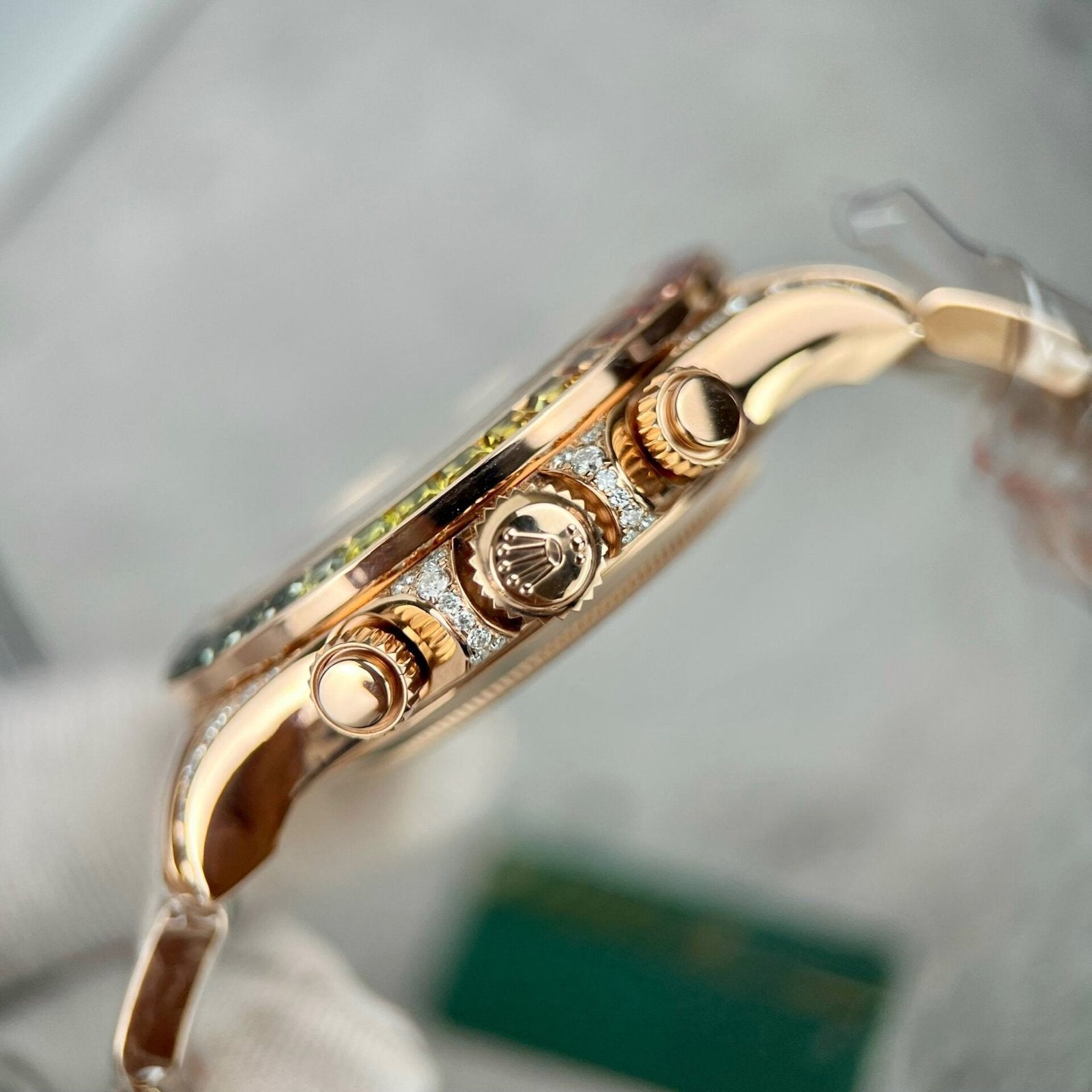 Rolex Daytona Rainbow 116595RBOW Watch Gold Wrapped Moissanite Diamond 40mm