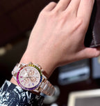Rolex Daytona Rainbow Watch Gold Wrapped With Moissanite Diamonds 40mm