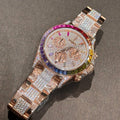 Rolex Daytona Rainbow Watch Gold Wrapped With Moissanite Diamonds 40mm