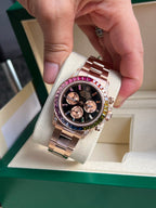 Rolex Daytona Rainbow Watch Gold Wrapped Moissanite 40mm