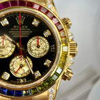 Rolex Watch Daytona Rainbow Gold Wrapped And Moissanite Diamond 40mm