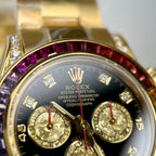 Rolex Watch Daytona Rainbow Gold Wrapped And Moissanite Diamond 40mm