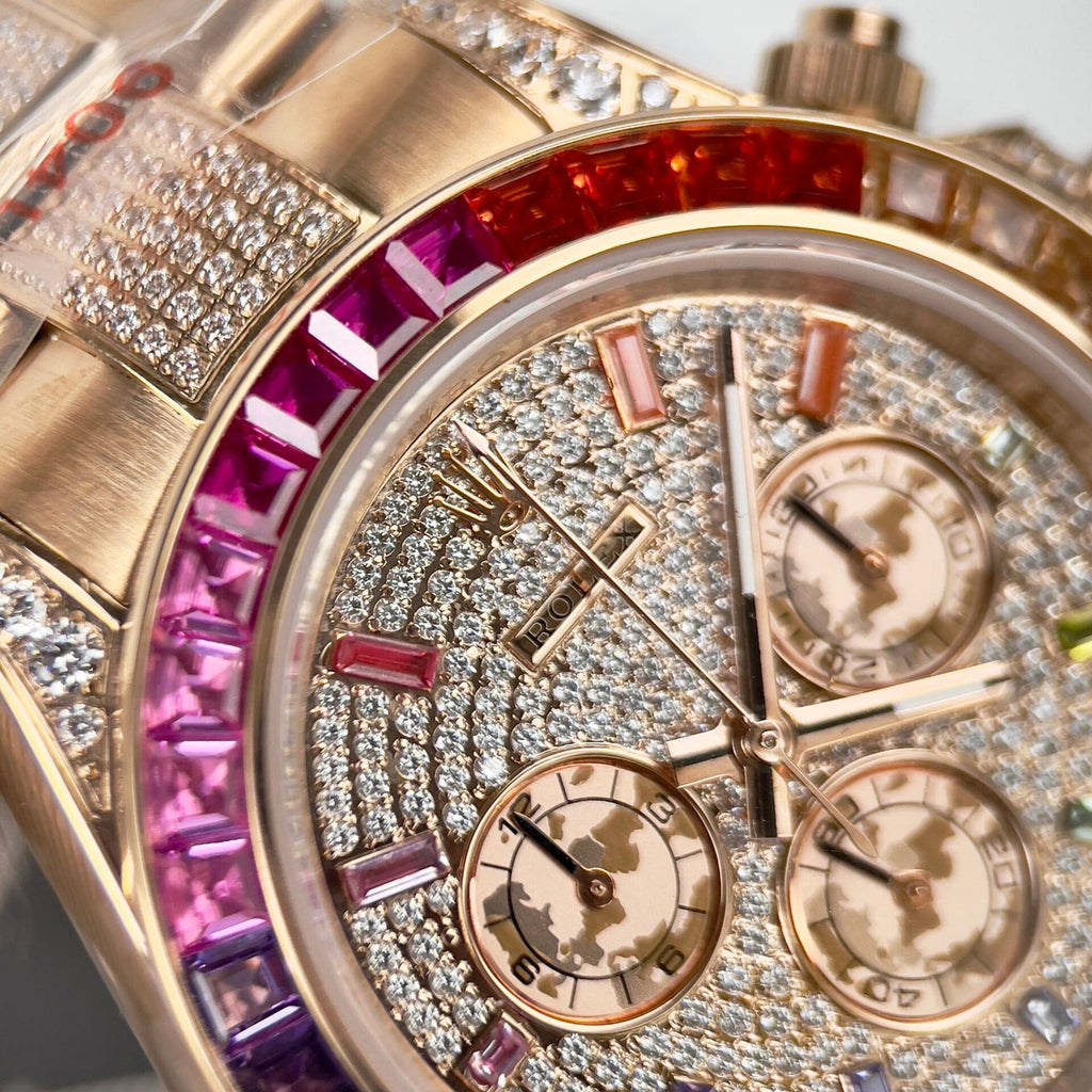 Rolex Daytona Rainbow Watch Full Diamond 40mm