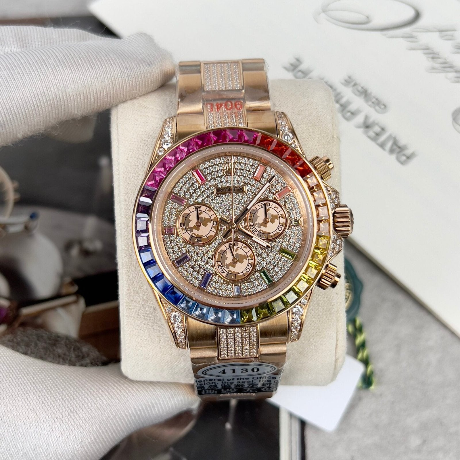 Rolex Daytona Rainbow Watch Full Diamond 40mm