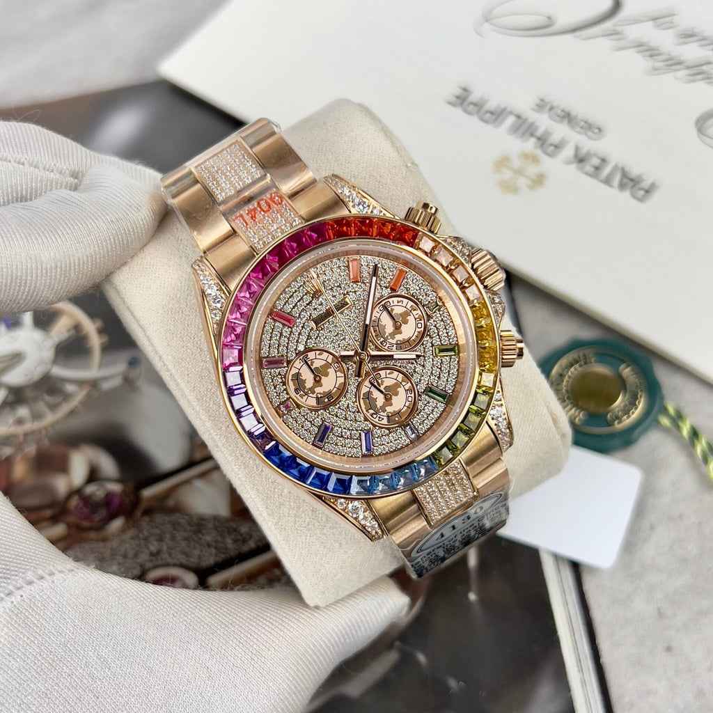 Rolex Daytona Rainbow Watch Full Diamond 40mm