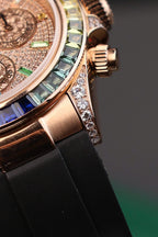 Rolex Daytona Rainbow Watch Rubber Strap 40mm