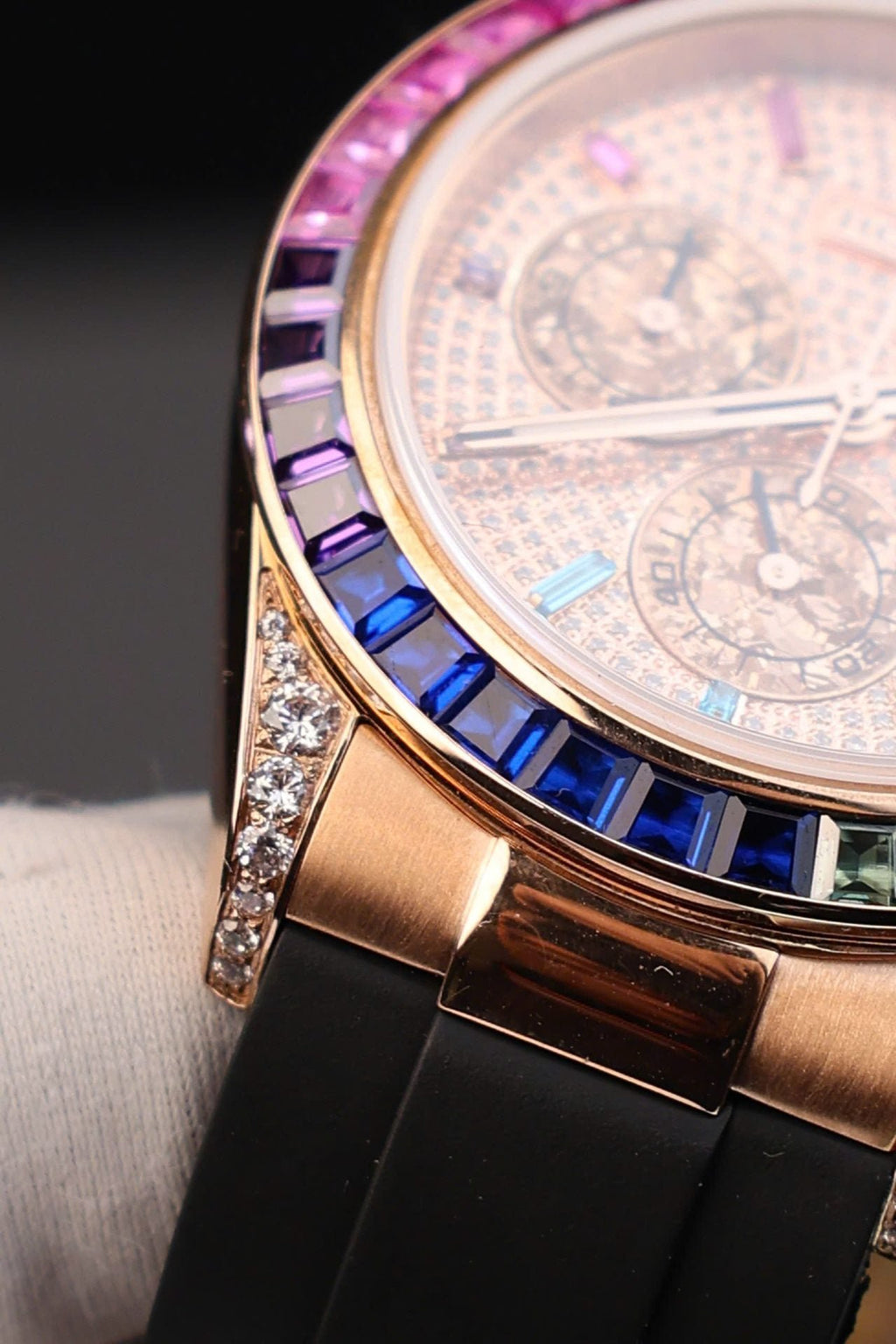 Rolex Daytona Rainbow Watch Rubber Strap 40mm