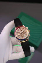 Rolex Daytona Rainbow Watch Rubber Strap 40mm