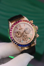 Rolex Daytona Rainbow Watch Rubber Strap 40mm