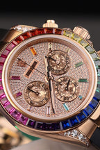 Rolex Daytona Rainbow Watch Rubber Strap 40mm
