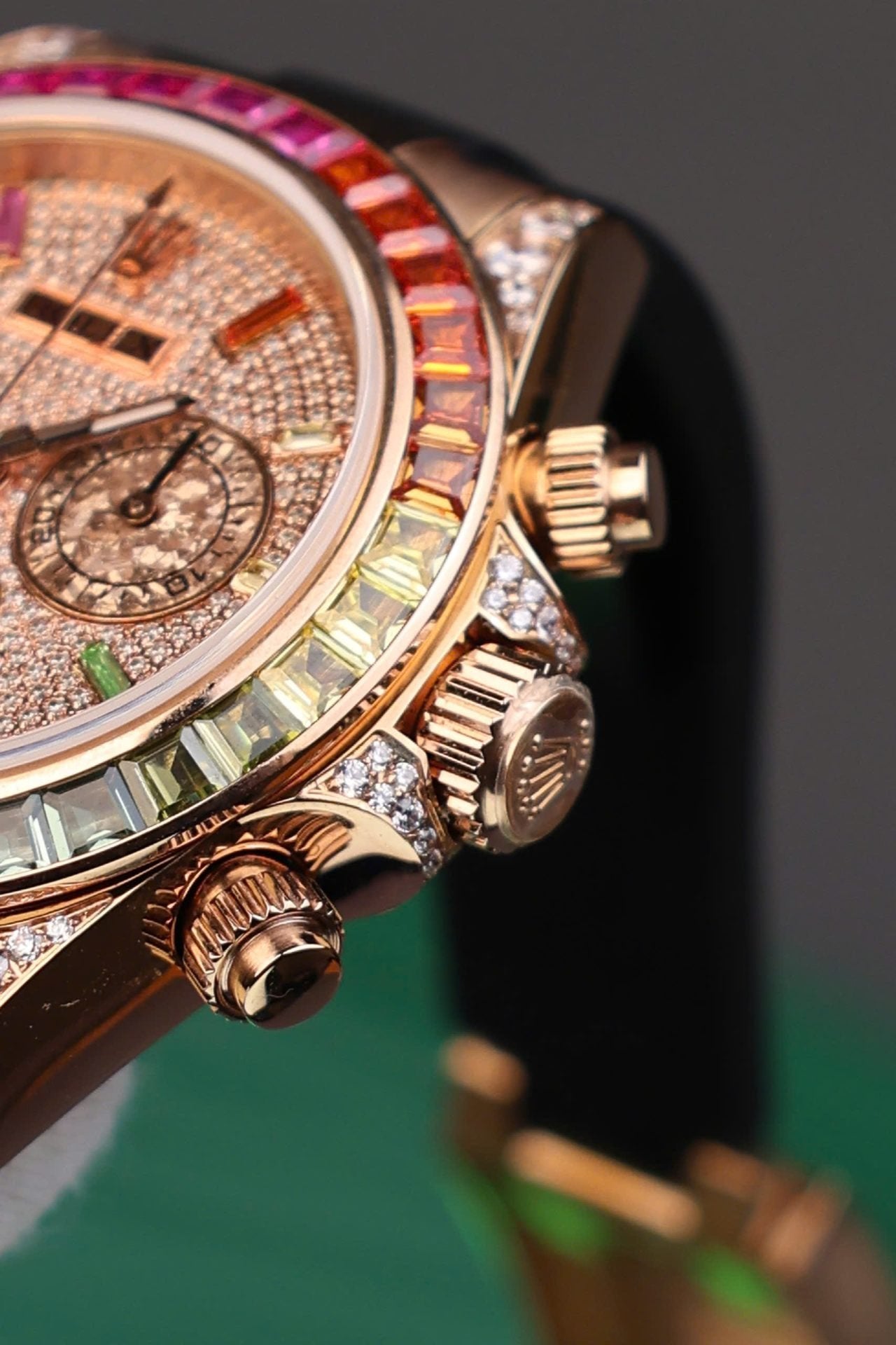 Rolex Daytona Rainbow Watch Rubber Strap 40mm
