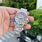 Rolex Daytona Rainbow Watch With Full Stone Dial 40mm