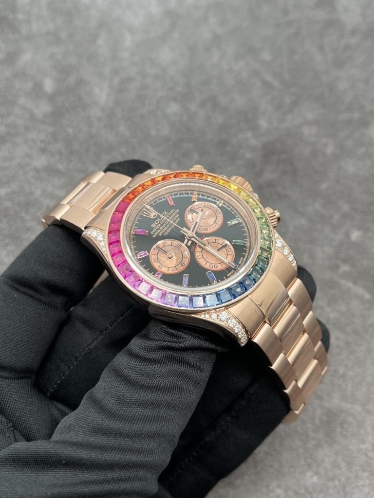Rolex Daytona Rainbow M116595R 18K Solid Gold And Gemstones 40mm