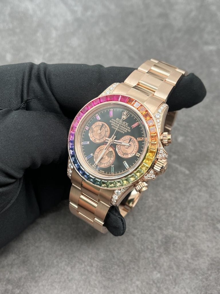 Rolex Daytona Rainbow M116595R 18K Solid Gold And Gemstones 40mm