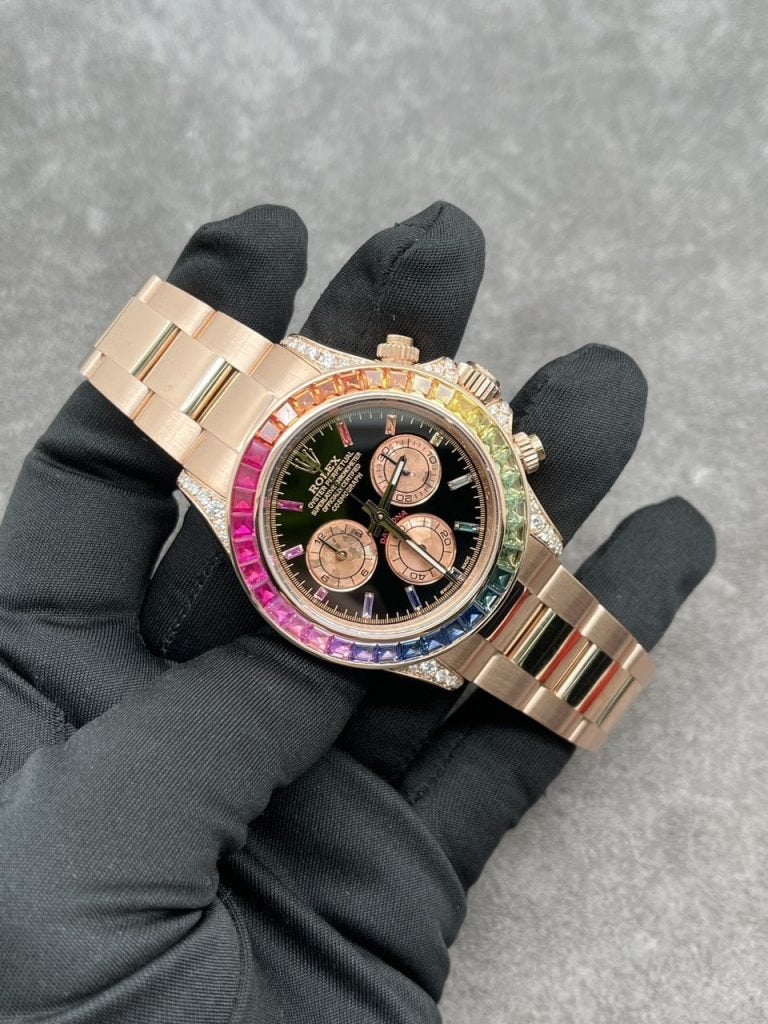 Rolex Daytona Rainbow M116595R 18K Solid Gold And Gemstones 40mm